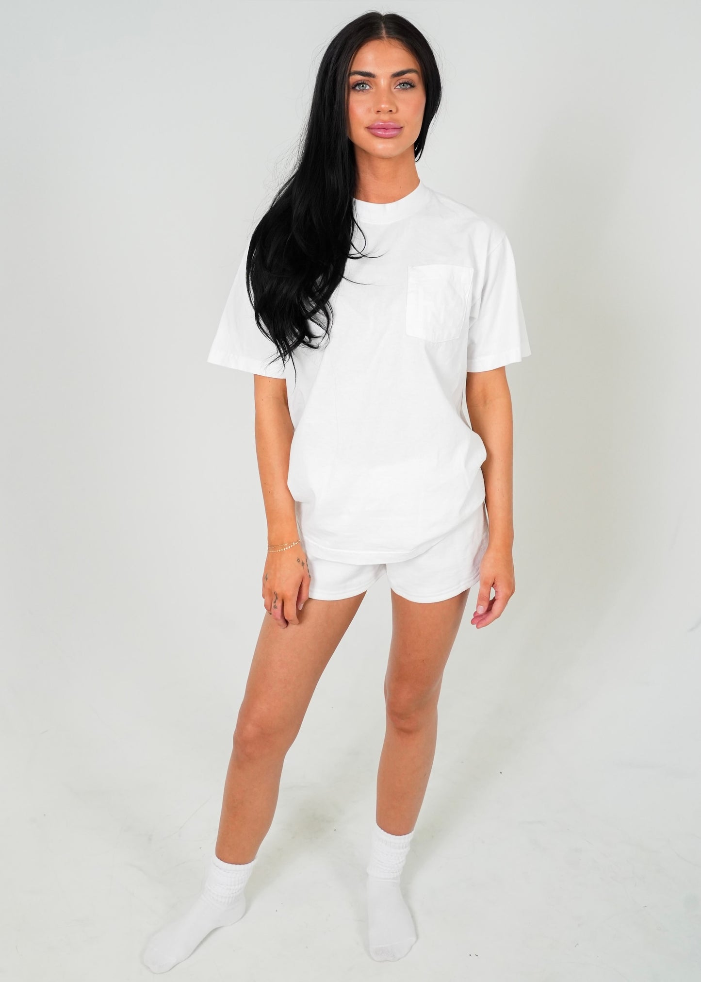 UNISEX SHORT SLEEVE TEE POCKET TEE (WHITE)