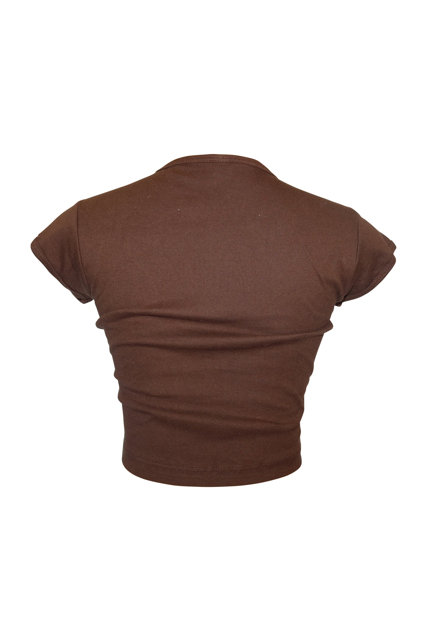 WOMENS CROP BABY TEE (CHOCOLATE)