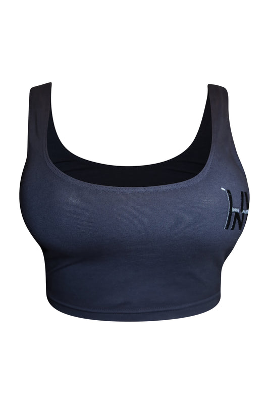 WOMEN'S CROP TANK (CHARCOAL)