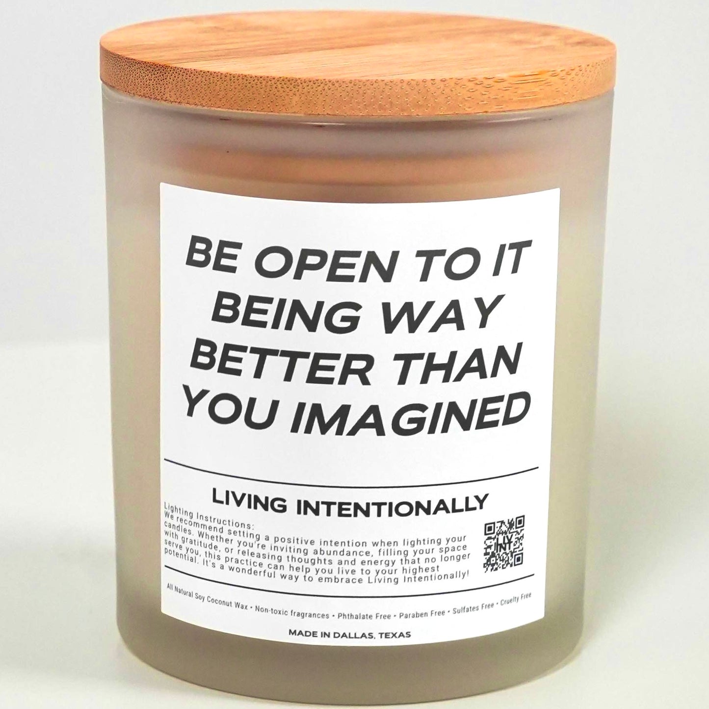 BE OPEN CANDLE (FROSTED VESSEL)