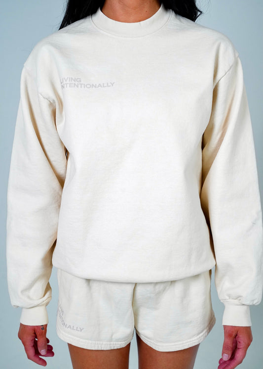WOMEN'S CREWNECK SWEATSHIRT (CREME)