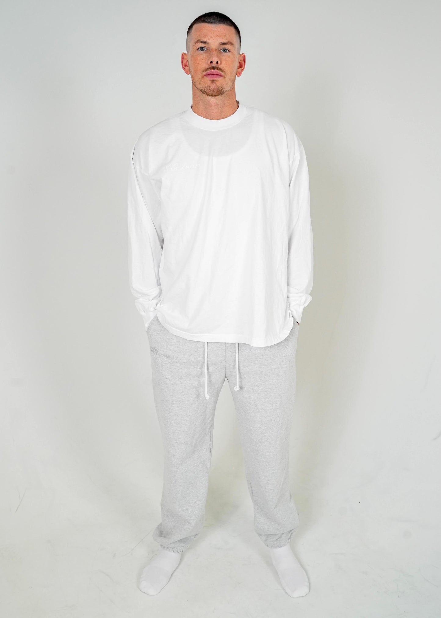 UNISEX LONG SLEEVE TEE (WHITE)