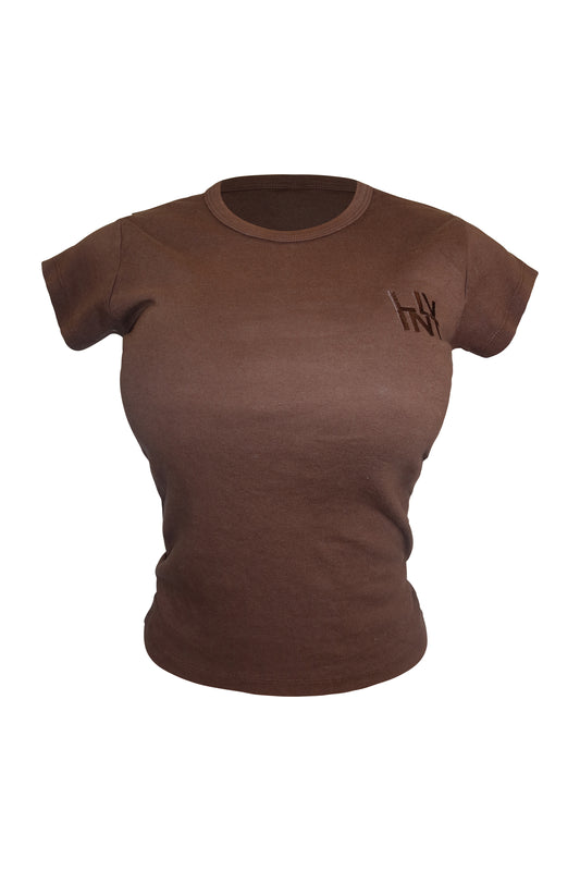 WOMENS BABY TEE (CHOCOLATE)