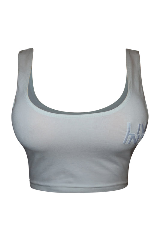 WOMEN'S CROP TANK (WHITE)