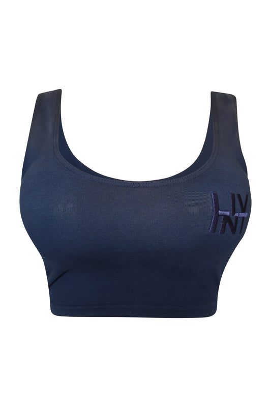 WOMEN'S CROP TANK (NAVY)